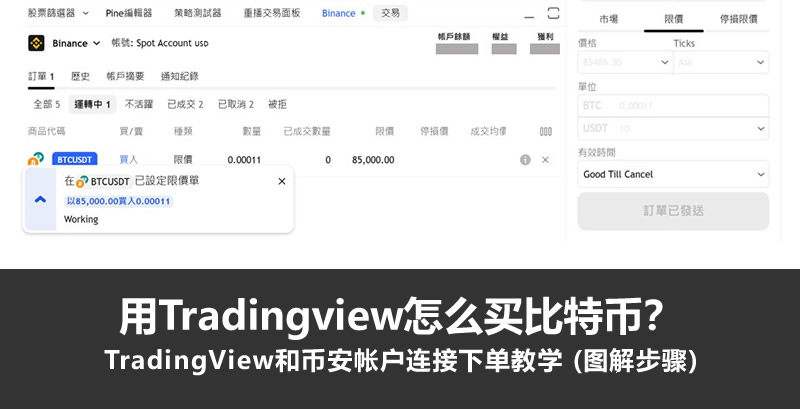 用Tradingview怎么买比特币？TradingView和币安帐户连接下单教学 (图解步骤)-网创圈