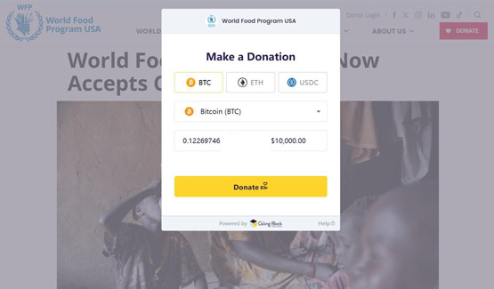 美国世界粮食计划署WFP宣布：接受BTC、ETH、USDC、DOGE、BONK等80种加密货币捐赠